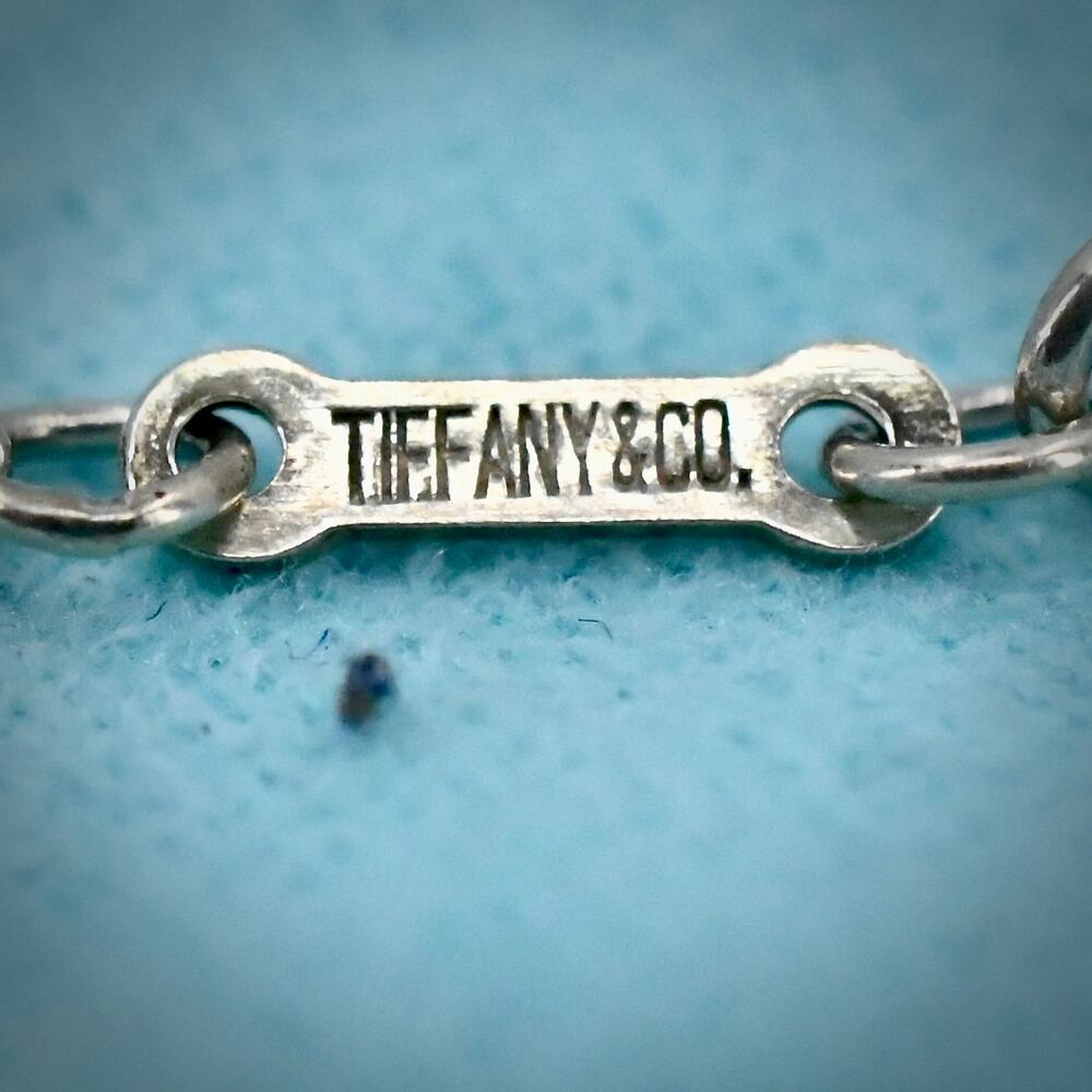 Tiffany & Co. Elsa Peretti Triple 3 Heart Necklace 925 Silver Spain 16" - Picture 5 of 9